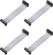 uxcell 4 Pcs IDC Flat Ribbon Cable, 2.54mm Pitch 20mm Width 10cm Long 16 Pin FC to FC Flat Ribbon Connector Jumper Wire for PC, LED Displays