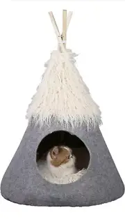 PetnPurr Pet Teepee Tent with Super Plushy Self-Warming Cushion Cozy Private