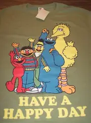 Sesame Street Cookie Monster Big Bird Elmo Bert Ernie T-Shirt MENS LARGE NEW