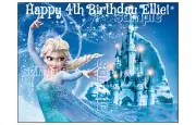 ELSA Frozen Edible cake decoration sheet Image topper personalized Anna castle