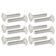 12Pcs M8x43mm Thread T-Slot Bolts Drop-in Hammer Head for 45 Series, Silver