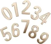 DOITOOL 10pcs Self-adhesive House Numbers Address Numbers for Outdoor Use Golden Peel and Stick Mailbox for Hotels Rooms and Homes Readability