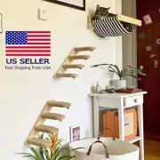 3Pcs Cat Hammock with Four Step Sisal Stairways or Scratching Posts Wall Mounted