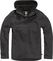 [Brandit] Individual Wear Men's Fleece-Lined Quarter Zip Windbreaker Pullover - Lightweight Weatherproof Casual Outdoor Jacket
