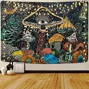Mushroom Tapestry Burning Sun Tapestries Hippie Eyes Tapestry Mandala Vines Tapestry Moon Phase Tapestry Wall Hanging For Room