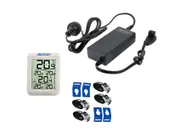 Kings AC To 12V Fridge Adaptor + Wireless Thermometer + Fridge Tie-Down Kit 4 Pc