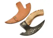 Custom Handmade Carbon Steel Blade Viking Pizza Cutter Axe With Leather Sheath