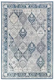 Fiang Multicolour Blue Nonslip Rug - Contemporary Rug, Indoor, Pattern, Low Pile, Clean Lines, Living Room Decor