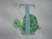 Completed Cross Stitch - Precious Moments ABC Collection "T is for Turtle"