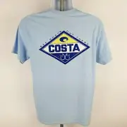 Costa Del Mar Men's T-shirt Size Small Light Blue O2
