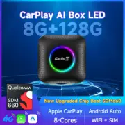 CarPlay Ai Box LED 8-Cores Wireless Android Auto&CarPlay Car USB Adapter 64/128G