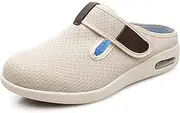 [WANGYUXIN] High Arch Support Walking Sandals,Men's Adjustable Diabetic Slippers, Widened Breathable Mesh Sports Sandals,Beige,43