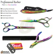 Hair Cutting Shaving Kit Scissors Comb Razor Cutter Barber Personal Care Tools