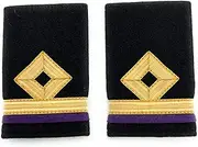 [USL] Epaulette Merchant Navy Fourth Engineer Diamond 1 Bar Slip On, Black, One size