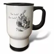 3dRose Alice in Wonderland White Rabbit. Im Late - John Tenniel illustration 14o
