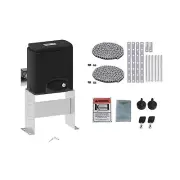 Automatic Sliding Gate Operator Kit with Two Transmitters and Installation Br...