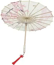 Hand Decor Handmade Umbrella Dance Umbrella Floral Paper Umbrella Craft Umbrella Chinese Parasol Umbrella Vintage Parasol Dining Table Cherry Blossom Umbrella Miss Bamboo