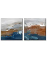 Ready2HangArt Copperelle/Copperize 2-Pc Wrapped Canvas Abstract Wall Art by Karen Moehr