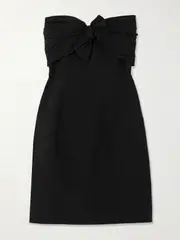 [TOVE] TOVE - Dipti Strapless Tie-front Stretch Linen And Cotton-blend Mini Dress - Black - FR 36 FR 36 Black