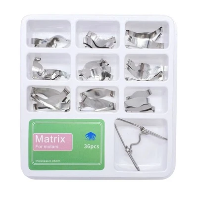 Dental Saddle Contoured Metal Matrices Matrix Band Big Small Medium MIXED KIT