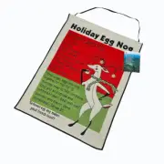 Retro Holiday Holiday Egg Nog Christmas Tapestry Bannerette Wall Hanging