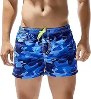 [Maiyifu-GJ] Mens Swim Trunks with Pockets Drawstring Elastic Waist Board Shorts Quick-Drying Swimming Shorts Swimwear