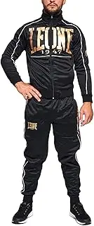 [LEONE 1947] Leone AB300 1947 Unisex Boxing Tracksuit, Premium, Polyester Material, Training Jersey, Black, Genuine Product