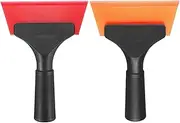 HARFINGTON Squeegee 5 Inch Length Auto Water Blade Shower Squeegee with Non-Slip Handle for Windshield Window Cleaner Glass Door, Red/Orange