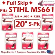 Copperhead 5-Pack 20" SKIP TOOTH Chains for STIHL MS661 33RSF-72 3/8, .050, 72DL