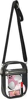 Clear Crossbody Bag Stadium Approved, Leather Clear Purse Bag with Adjustable Strap for Concerts Events Sports