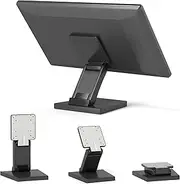 yeshine Adjustable LCD Monitor Stand Metal Folding Monitor Stand Touch Screen Monitor Desk Bracket with VESA Hole 75x75mm&100x100mm All in One PC Stand Single Monitor Stand Mount(Black)