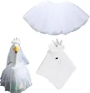 [Generic] Porch Geese Outfits - Yard Geese Outfits - Portable Garden Statue Wedding Dress for Lawn Outdoor Patio Backyard Yard Display Decor