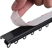 Curtain Track｜Self Adhesive Ceiling Curtain Track｜Ceiling Track For Curtains｜Adhesive Curtain Rail - No Drill, Screws Or Tools, Curtain Hangers No Damage(Black,2.5m(8.2ft))