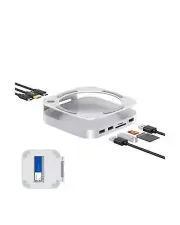 Mac Mini Dock, Aluminum Stand and Hub for Mac Mini M4/M4 Pro 2024 with M.2 NV...