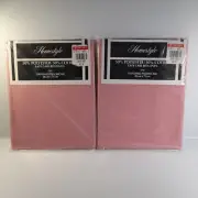NEW x 2 Vintage Pink Pillowcases by Homestyle Retro Pink Cotton blend Grannycore