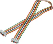 uxcell 1 Pcs 16 Pin Flat Rainbow Ribbon Cable FC/FC Female Connector 1.64FT 2.54mm Pitch Breadboard Jumper Wires for Electronic Projects
