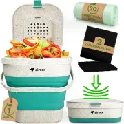 Collapsible Small Compost Bin with Lid - 1 Gallon Compost Bucket Food Waste Cadd