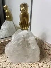 John Richard Collection - Brass Monkey on Selenite Crystal Mountain JRA-`4970