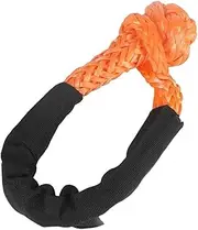 Synthetic Fiber Soft Shackle for Vehicle Recovery Off Road Towing Ropes Car Trailer Pull Rope with Protective Sleeve 38000 Lbs(Gray)
