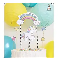 在飛比找樂天市場購物網優惠-[Hare.D]現貨 卡通 獨角獸 蛋糕牌組 生日蛋糕 蛋糕