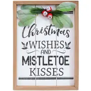 LVD MDF Christmas Wishes Sign Wall Hanging Home/Room Bedroom Decor 22x30cm
