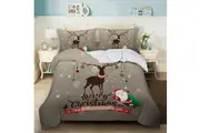 XMAS REINDEER CHRISTMAS XMAS Design Quilt Duvet Doona Cover Set