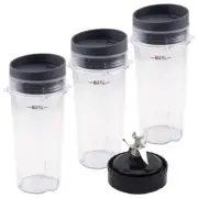 3 Pack 16 oz Cup with Lids + Extractor Blade for Nutri Ninja BL770 BL772 BL773CO