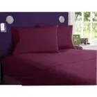 800 TC EGYPTIAN COTTON BEDDING SET 4 PCs FLAT SHEET+DUVET COVER WINE COLOR
