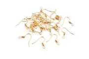100x Gold Earrings Ear Wire Metal French Shepherd Hook Findings Bulk