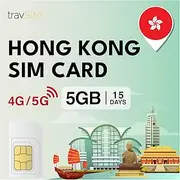 travSIM SIM Card for Hong Kong | 15 Days - 5GB Data SIM | 5G/4G High Speed Data | Unlimited Internet Access for Google, Facebook, Whatsapp, Instagram and More