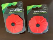 Charles Viancin Silicone Poppy Pop Bottle Stoppers Set of 2 New