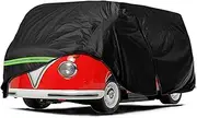 Car Cover Compatible with VW Bus T1 T2 T3 1950-1992, 6-Layers 210T Windproof All Weather Waterproof UV Sun Protection Snow Dust Storm Resistant with Straps Outdoor Covers