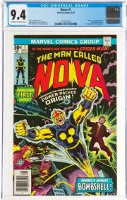 NOVA #1 CGC 9.4 ORIGIN & 1ST APPEARANCE *1976* OWW Avengers MCU Rhomann Dey