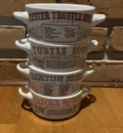 Set of 4 Vintage Ljungberg Bowls - NEVER USED - CREOLE TURTLE OYSTER CRAWFISH